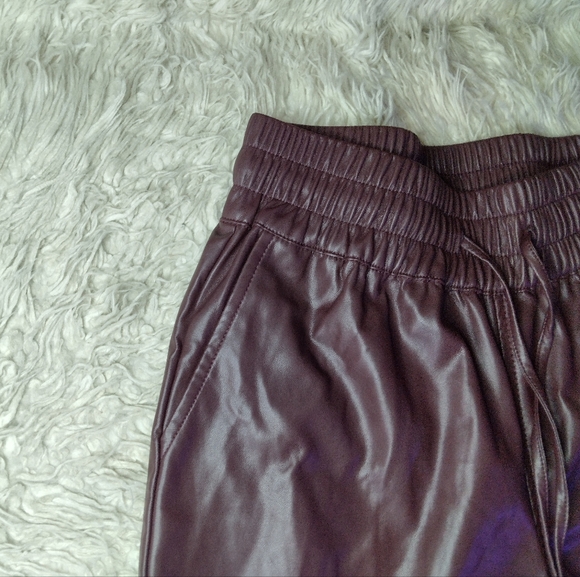New Blank NYC Faux Leather Drawstring Jogger Color Grape Shake Size S - Picture 6 of 11